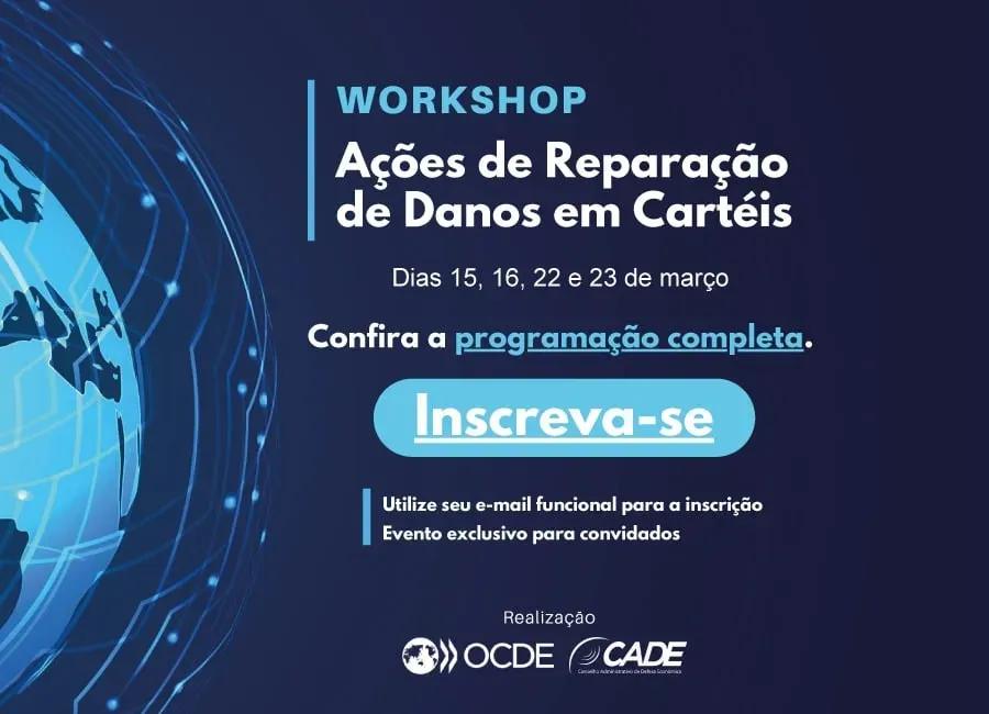 Participe do workshop sobre Ações de Reparação de Danos em Cartéis