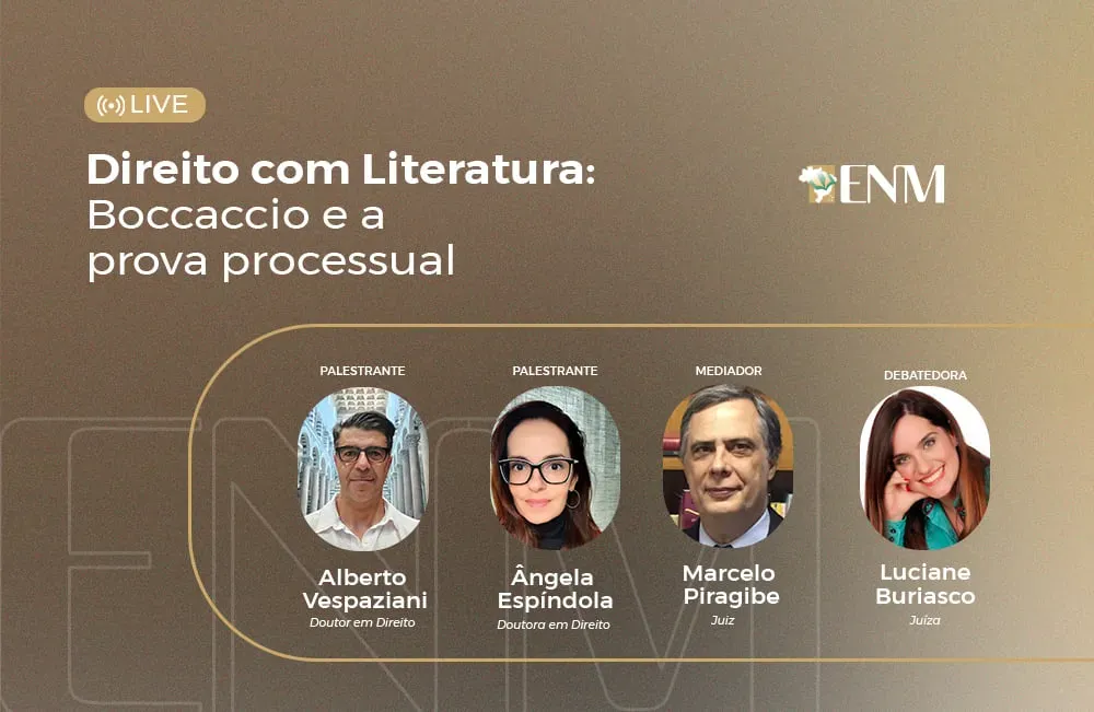 ENM realiza live internacional sobre literatura, a realidade e as provas processuais no próximo dia 27