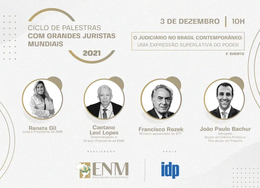 Grandes Juristas Mundiais: ENM realiza quinto ciclo de palestras