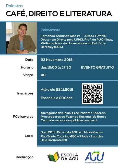 Diretor da ENM vai falar sobre Direito e Literatura em palestra na capital mineira