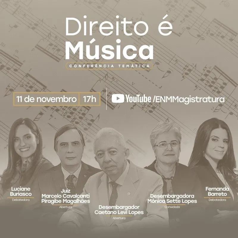 ENM promoverá conferência temática “Direito é Música”